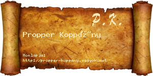 Propper Koppány névjegykártya